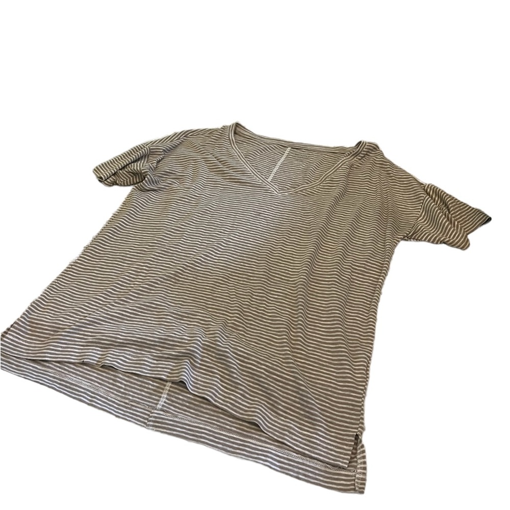 Tan and white striped shirt